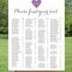PRINTABLE Alphabetical Wedding Seating Chart 