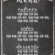 Custom Wedding Dinner Menu Sign, Chalkboard Wedding Sign, Printable Wedding Sign, Dinner  Menu Sign, Wedding Decor, Wedding Signage