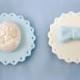 12 Wedding Cupcake Fondant Edible Toppers, Cameo Sugar Bow, Anniversary Engagement Cupcake, Baby Bridal Shower Topper, Blue Party Decor