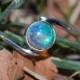 Extra 10% off Ethiopian Opal Ring , Natural Opal Ring , 925 Sterling Silver Opal Ring , October Birthstone Ring ,Silver Welo Opal Ring