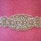 Rose Gold Bridal Belt on Ribbon Sash - Rose Gold Bridal Sash -Rhinestone and pearl  Belt -Rose Gold Belt -EYMbellish - champagne bridal belt
