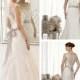 Cap Sleeves Fit and Flare Illusion Boat Neckline & Back Wedding Dress