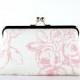 Bridesmaid Clutch, Roses in Blush Clutch, Silk Lining, Bridesmaid Gift, Wedding clutch, Ice and Blush collection