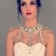 Glam Diamond Rhinestone Cape - Bridal Statement Necklace - Great Gatsby Wedding Necklace  - Custom Wedding Dress