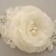 Swarovski Pearl Wedding Head Piece, Bridal Head Piece, Wedding Headpiece, Bridal Headpiece, Swarovski Crystal Rhinestone, Pure Silk Flower