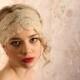 Gatsby, 1920's bridal veil, lace bridal headband, wedding veil, weddings, veil, rhinestone crystal comb veil bridal bridal head piece HB7013