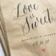 Love is Sweet Wedding Candy Buffet Brown Kraft Favor Bags - Calligraphy Script Font, Pink Heart, Custom Favor Bags, Candy Bar