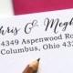 Calligraphy Address Stamp - Self Inking Stamp - Custom Rubber Stamp - Wedding Stamp (135)