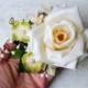 Wedding hair flower, Bridal headpiece, Ivory flower, Floral hair clip, Ivory hair piece, Bridal flower hair clip