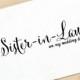 Wedding Card to Your Sister-In-Law on Your Wedding Day, Sister-In-Law of the Bride or Groom Cards, Family On My Wedding Day Note Card