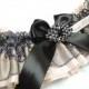 Black and nude prom garter, prom garters, beaded prom garter