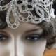 Art deco wedding inspired rhinestone wedding headband tiara headpiece 1920s flapper