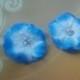 Bridal Headpiece 2 Piece Set Hair Clips White Light Blue Flowers Rhinestone Round Pearls Ready to Ship