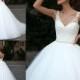 New Style Milla Nova Wedding Dresses V-Neck Spring Tulle Applique Chapel Train Vestido De Novia Cheap Custom Bridal Gowns Ball Dress Online with $109.8/Piece on Hjklp88's Store 