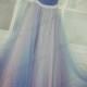 PD16046 blue with blush tone long tulle prom evening dress