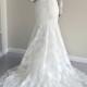 Lace Wedding Dress, Custom Made Wedding Dress, Trumpet Silhouette Wedding Dress, Open Back Lace Dress, Hourglass SIlhouette Wedding Gown