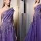 Sexy Ziad Nakad Evening Dresses One Shouler 2016 Ruched Lace Beads Applique Beads Prom Dress Purple A Line Long Long Formal Party Gowns Online with $116.24/Piece on Hjklp88's Store 