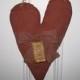 Primitive Heart Hanging - Valentine's Day -  Fabric - Wedding - Anniversary - Door Greeter