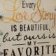 Every LOVE STORY is Beautiful Sign/Wedding Sign/Anniversary/Romantic Sign/Black/Ivory/Gold