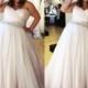 Gorgeous 2016 Plus Size Wedding Dresses Sweetheart Pleat Beaded Sash Vestido De Noiva 2016 Custom Made A Line Summer Beach Bridal Gowns Ball Online with $108.25/Piece on Hjklp88's Store 