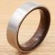 Titanium Ring Lined with Walnut- Wedding Band - Unique Wedding Ring