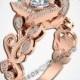 Princess Belle Inspired Rose Flower 4.0CTS Diamond Rose Gold Engagement Ring