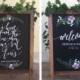 Welcome wedding sign, double sided chalkboard sandwich sign