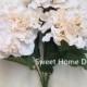 JennysFlowerShop 18" Super Soft Silk Hydrangea Artificial Flower Bush (5-stem, 5 mop Heads), with No Pot Cream/Iovry