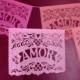 Wedding decorations - Papel Picado garland - AMOR - custom color
