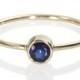 The Blue Sapphire Stacking Ring, Skinny Joy Range, Minimal Ring, Thin Gold Band, 14 karat Gold Ring, Blue Sapphire, Engagement Option