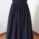 Sweetheart Navy Blue Chiffon Floor-length Long Bridesmaid Dress