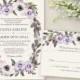 Floral Wedding Invitation Printable Suite Boho Wedding Invite Floral Wedding Customizable Wedding DIY Wedding Invitation Set Purple Lavender