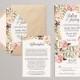 Printable Wedding Invitation Set, Floral Wedding Suite, DIY Watercolor Garden Wedding Invites, Spring Summer Wedding Theme (Blush Pink)