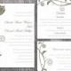 DIY Wedding Invitation Template Set Editable Word File Instant Download Printable Gray Wedding Invitation Flower Invitation Black Invitation