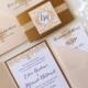 Ornate Elegance BLUSH and ANTIQUE GOLD Pocket Folder Style Wedding Invitation