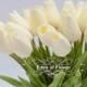 Ivory Tulip Real Touch Flowers for wedding bouquets, centerpieces, home decoration, vase arrangement