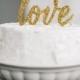 Love Cake Topper, Gold Cake Topper, Wedding Cake Topper, Anniversary Cake Topper, Birthday Cake Topper