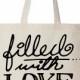 Wedding tote bags. (10) count  "filled with love"