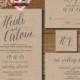 Printable Wedding Invitation Suite (w0232), consists of invitation, RSVP, monogram and info design in hand lettered typography theme.