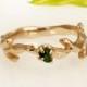 Emerald 14kt Rose gold Ring . Set Natural Emerald. engagement ring promise ring rose gold.  RG-1113