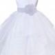 White Organza Flower Girl Dress tie sash pageant wedding bridal recital children tulle toddler sash sizes 6-9m 12-18m 2 4 6 8 10 12 