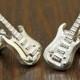 Rock Guitar Cufflinks, Sterling Silver, Handcrafted