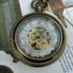 19th Century Pocket Watch, Brass Mechanical Magnifying, Pocket Watch Chain - Steampunk, Groomsmen - Item MPW251