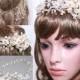 Christmas Sales - Gold/Silver Tone Flowers Bridal Headband Tiara, Faux Pearl Rhinestone Crystal Wedding Crown Tiara, Flower Tiara Headband