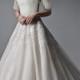 Classy princess lace wedding dress with half length sleeves