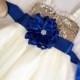 Gold and ivory flower girl dress, Gold sequin and Royal blue flower girl dress, flower girl dress tulle, Royal blue flower girl dress