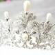 Bridal Tiara with Pearls- ALEXANDRA 2 Swarovski Crystal Wedding Tiara Crystal Wedding Tiara, Diamante Crown, Bridal Tiara