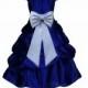 Navy Blue Flower Girl Dress Spaghetti Strap Cap Sleeve sash pageant wedding bridal recital children toddler size 2 4 6 8 10 12 14 16 