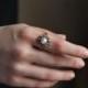 Antique Diamond Ring, Edwardian Diamond Ring, Antique Engagement Ring, 18 Karat Gold Ring, Sapphire Engagement Ring, White Pearl Ring.