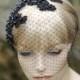 Black Birdcage Veil With Lace Bridal Bridesmaid Wedding Special Occasion Hair Accessory